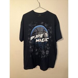 NBA Orlando Magic Basketball T Shirt Black Blue Size X-Large 25x30.5‎